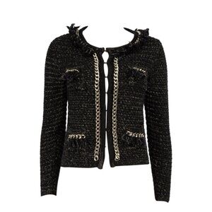 Elegant Black Tweed Blazer